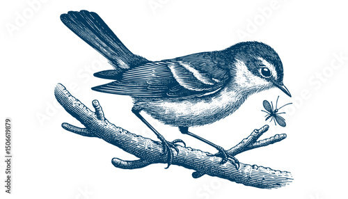 Acadian Flycatcher bird vector