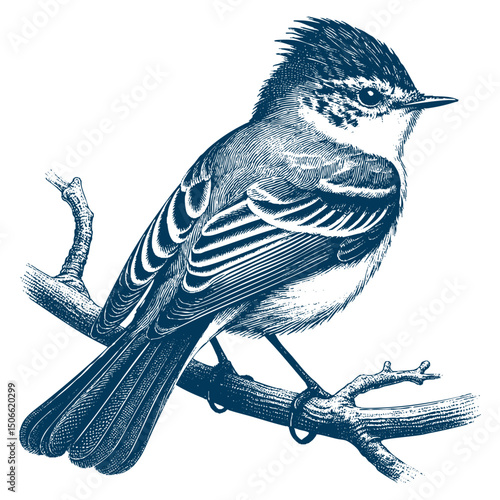 Acadian Flycatcher bird vector