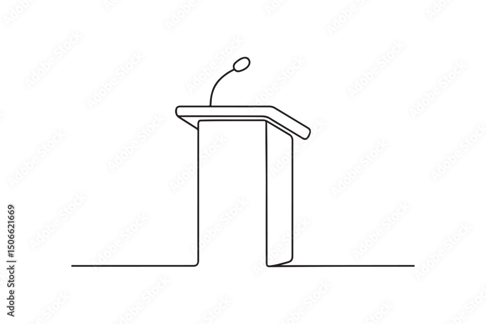 Naklejka premium pulpit continuous one line drawing minimalism design