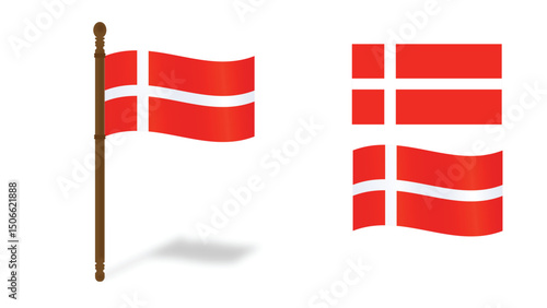 Free Download Denmark National Flag Variations – Isolated on Transparent Background - GFXLoad