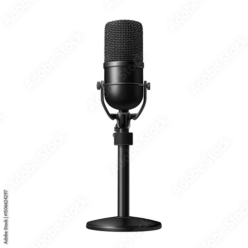 Captivating vintage microphone ready for a powerful performance poised for on transparent background
