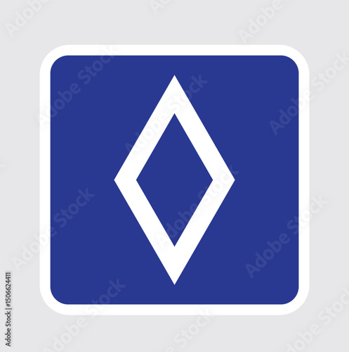 white diamond shaped traffic sign on blue background. white almas france traffic sign.eps Free Download white diamond shaped traffic sign on blue background. white almas france traffic sign.eps - GFXLoad