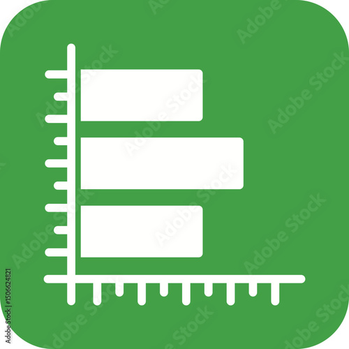 Horizontal Bar Graph icon vector image. Suitable for mobile apps, web apps and print media.