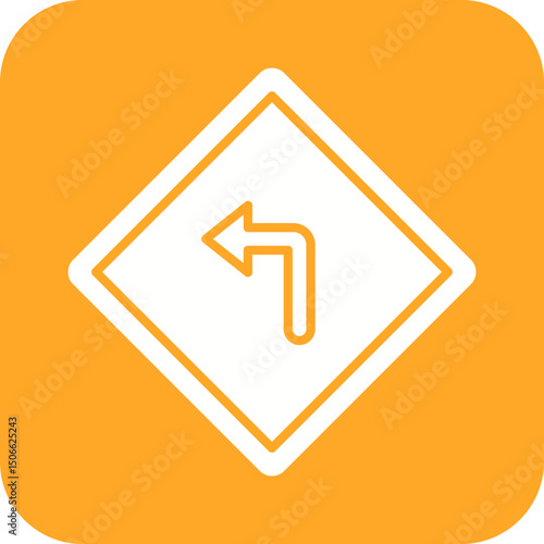 Left Turn Ahead icon vector image. Suitable for mobile apps, web apps and print media. Free Download Left Turn Ahead icon vector image. Suitable for mobile apps, web apps and print media. - GFXLoad
