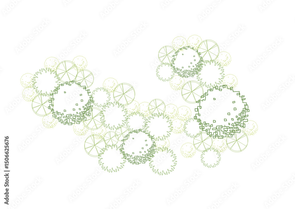 architecture drawing plant tree top view plan greenery vegetation vector. design nature architectural landscape set element illustration bush garden flora sapling minimal. architect isolated.