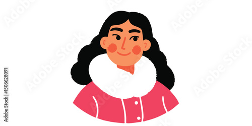 A charming cartoon woman, h...