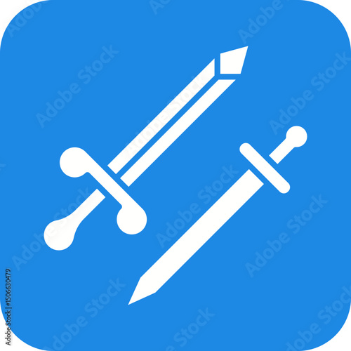 Two Swords icon vector image. Suitable for mobile apps, web apps and print media.