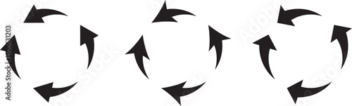 Circle arrow icon set. refresh reload arrow symbol. Recycle, Repeat reload icons set. round arrow.