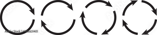 Circle arrow icon set. refresh reload arrow symbol. Recycle, Repeat reload icons set. round arrow.