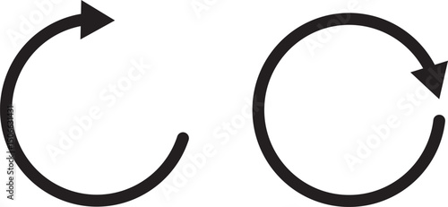 Circle arrow icon set. refresh reload arrow symbol. Recycle, Repeat reload icons set. round arrow.