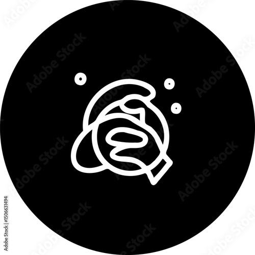 Abstract depiction of sanitization in black circular frame for cleanliness promotion
