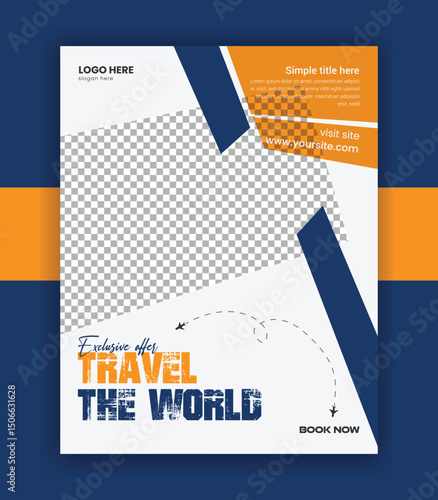Travel Agency flyer banner social media adventure tour vector design template