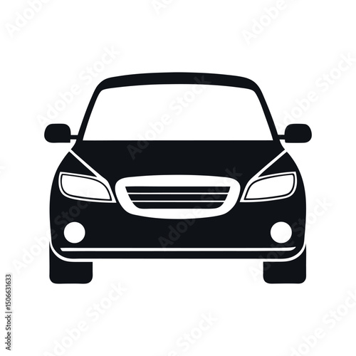 Car icon vector front view