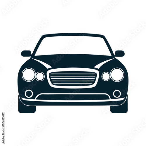 Car icon vector front view