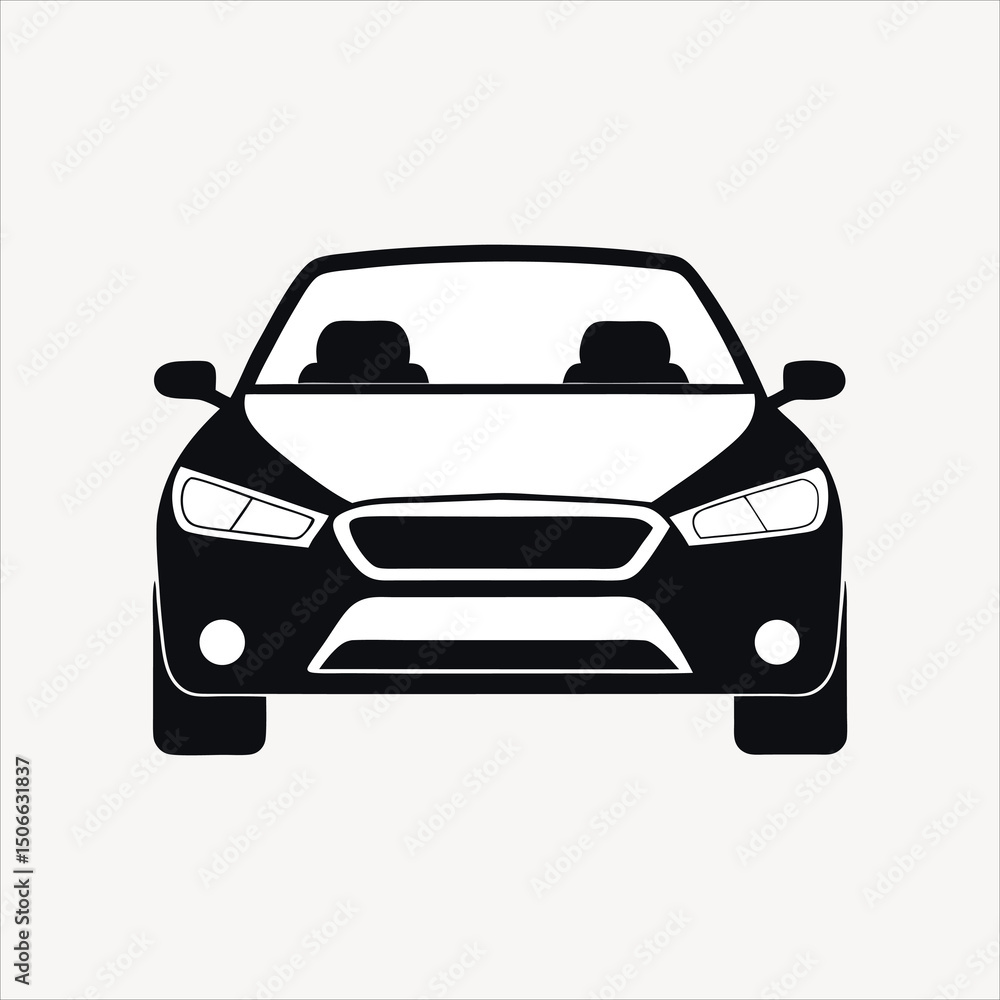 Obraz premium Car icon vector front view