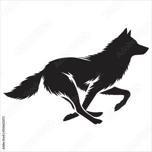 Wallpaper Mural Running Wolf Silhouette Torontodigital.ca