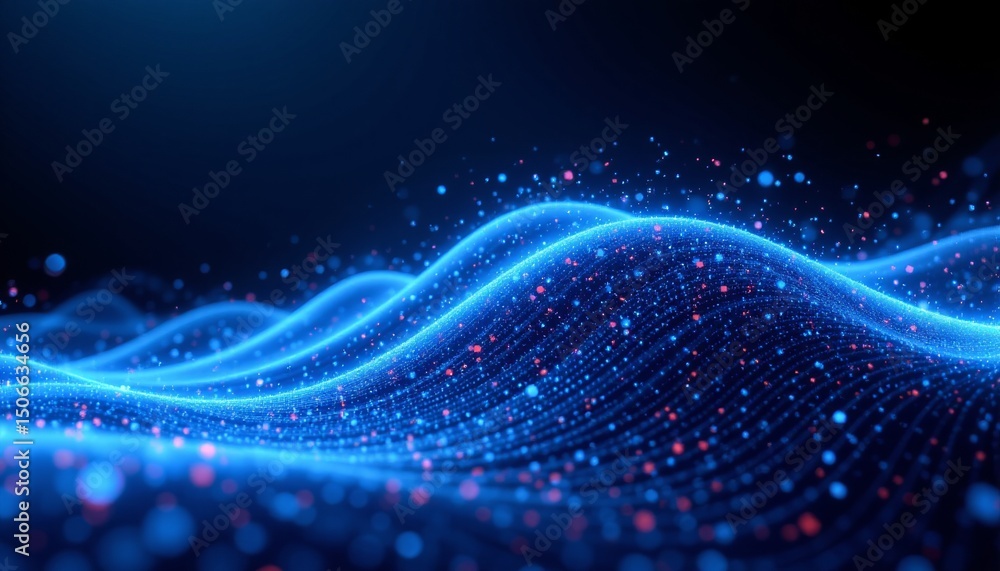 Abstract Glowing Blue Waves Background Abstract Glowing Blue Waves Background