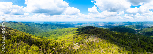 View from Beskidy Mountains - Klimczok peak (Beskid Slaski). Beskid Slaski is a part of Karpaty (Carpathian mountains). Europe