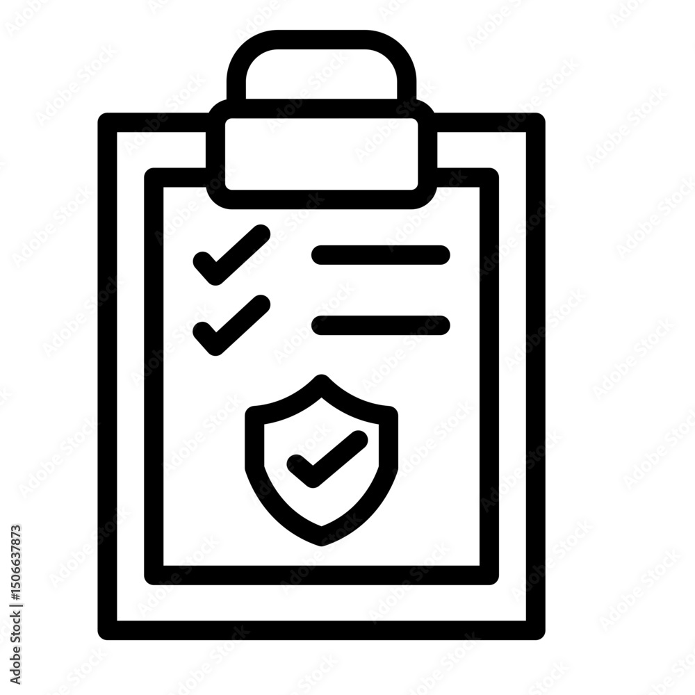Reliability Checklist Vector Line Icon Design Reliability Checklist Vector Line Icon Design