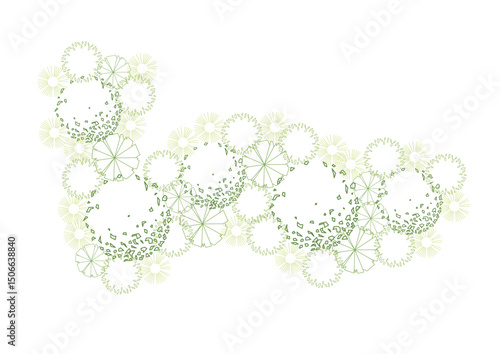 architecture drawing plant tree top view plan greenery vegetation vector. design nature architectural landscape set element illustration bush garden flora sapling minimal. architect isolated.