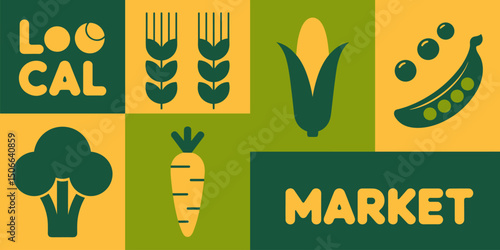 Local Market Illustration Featuring Fresh Produce