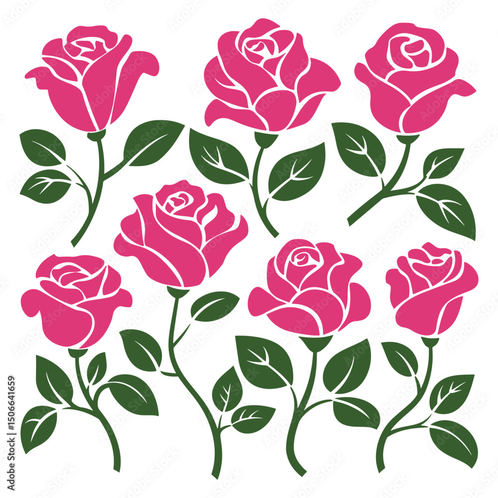 Obraz premium Rose logo design, colorful rose design, professional rose vector design