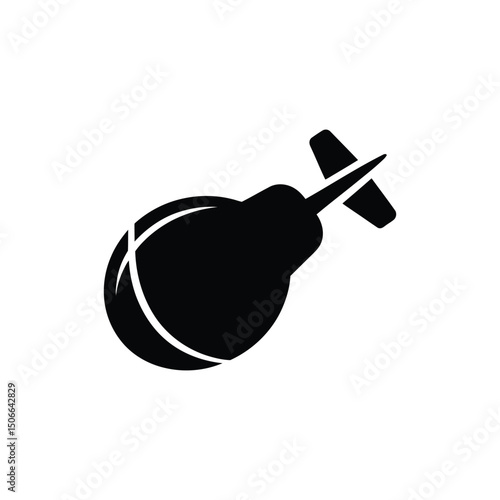 Silhouette of a black enema bulb. A symbol of medical tools. 