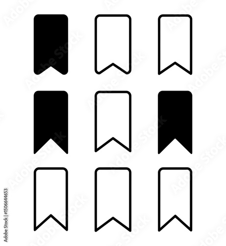 Bookmark icon collection save and favorite design set