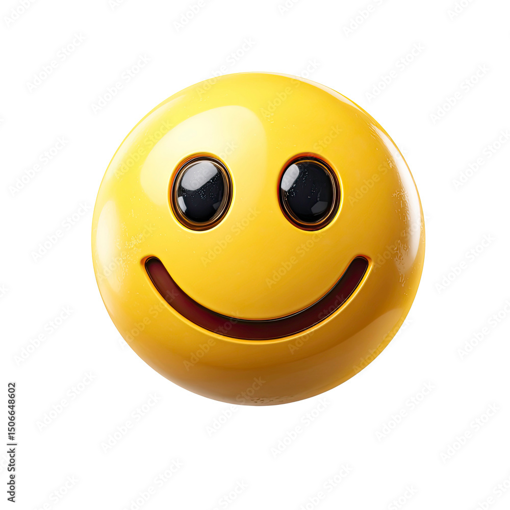 Fototapeta premium 3D Rendered Smiley Face Emoji on Transparent Background