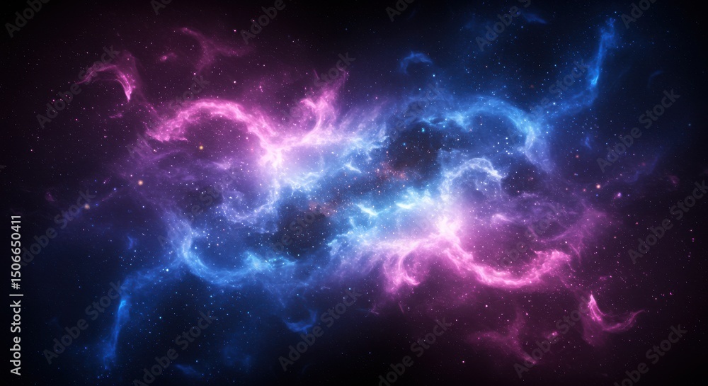 Fototapeta premium Ethereal Nebula Symphony A cosmic ballet of light color swirling in the vast expanse of space