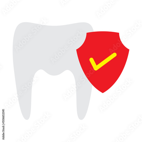 Dental Protection Vector Flat Icon Design
