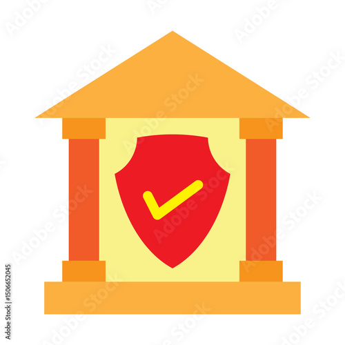 Banking Inurance Vector Flat Icon Design