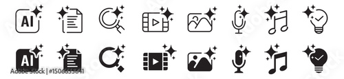 Generate AI icon. Artificial intelligence icons collection. Editable vector icon illustration.