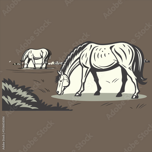 horse cartoon vector