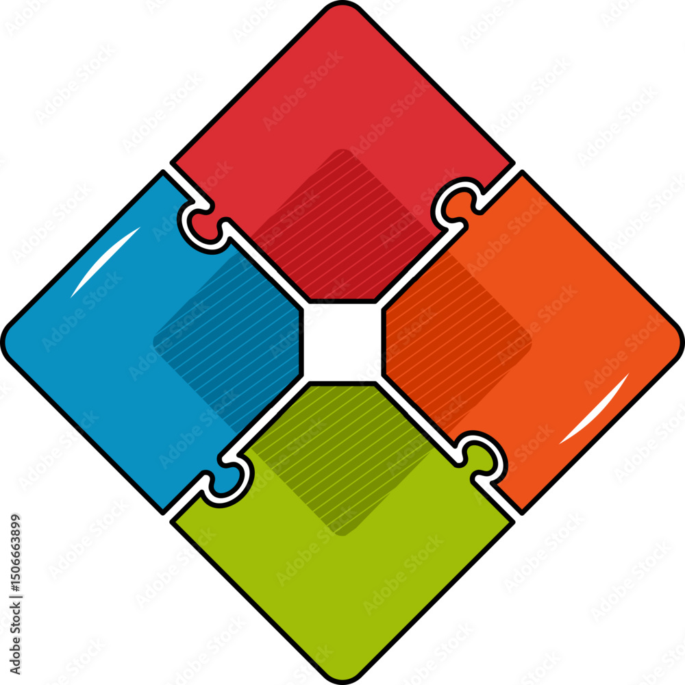 Obraz premium Square Puzzle Infographic