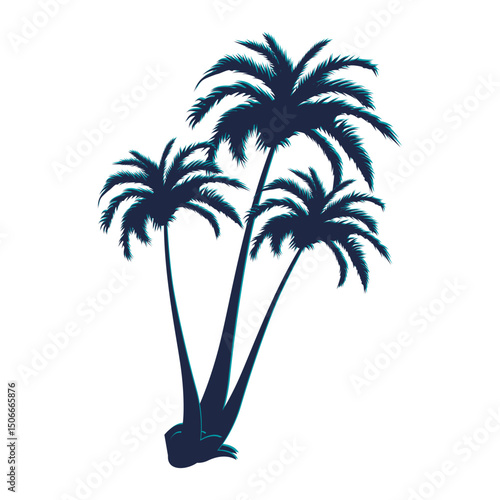 Palm tree silhouette vector. Vector illustration.