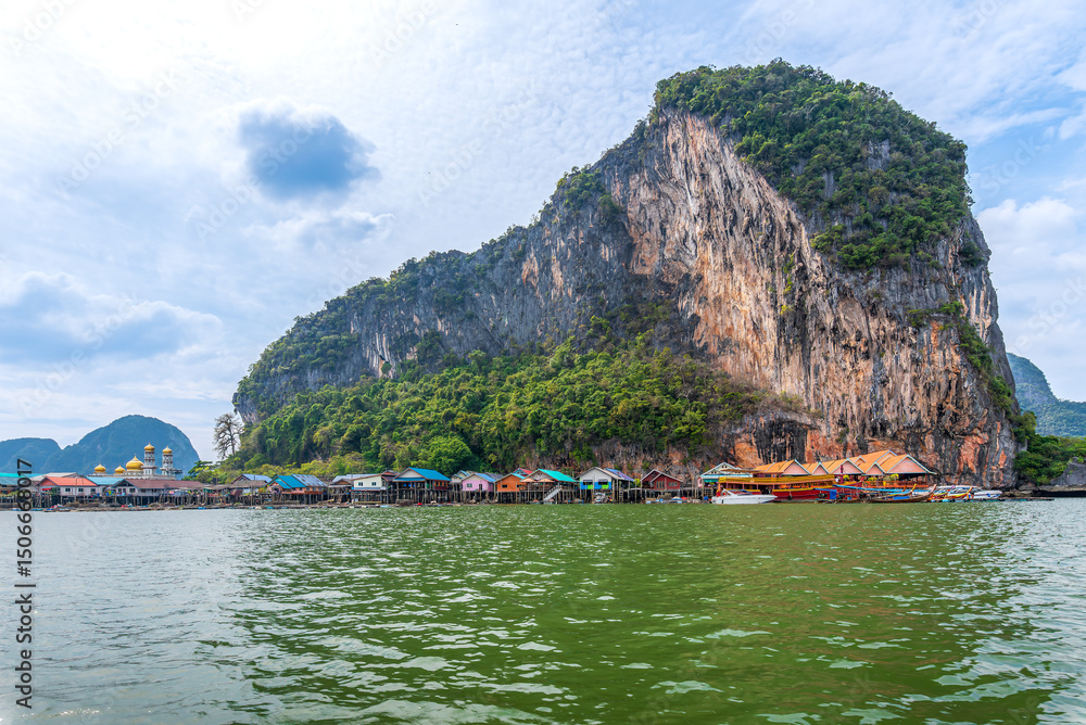 Fototapeta premium Landscape with Panyi island, Phang Nga region at south of Thailand
