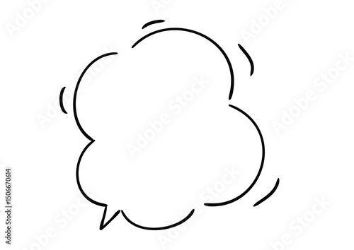 手書き風のふきだし単品　塗りなし線画