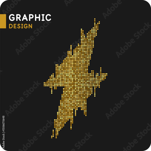 The energy designation icon. The picture represents electricity, voltage. Icon of lightning, thunder.