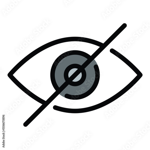 Hide icon flat line style illustration representing privacy and concealed content, suitable for user interface, security, and digital privacy-related projects