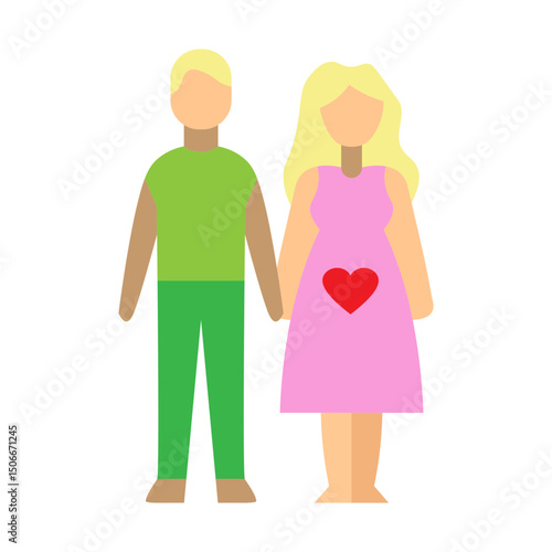 Expecting Dad Vector Flat Icon Design