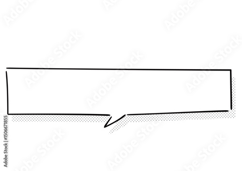 手書き風のふきだし単品　白塗りドット影付き
