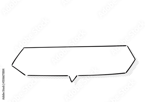 手書き風のふきだし単品　白塗りドット影付き