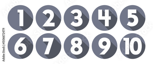 Vector Numbers from 1 to 10. Collection of number icons. Vector illustration
