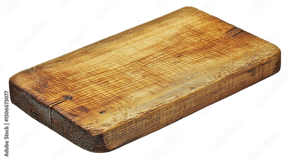 Fototapeta premium Rectangular Rustic Wood Plank, Isolated on Transparent Background, Texture, Wood Grain, Wooden plank, rustic, background