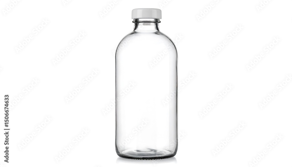 Empty Clear Bottle Isolated on White. Empty Clear Bottle Isolated on White.