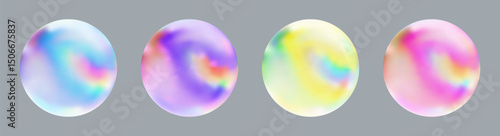 Realistic glossy glass ball.Abstract 3D light bubble with glare.Geometric abstract shape.