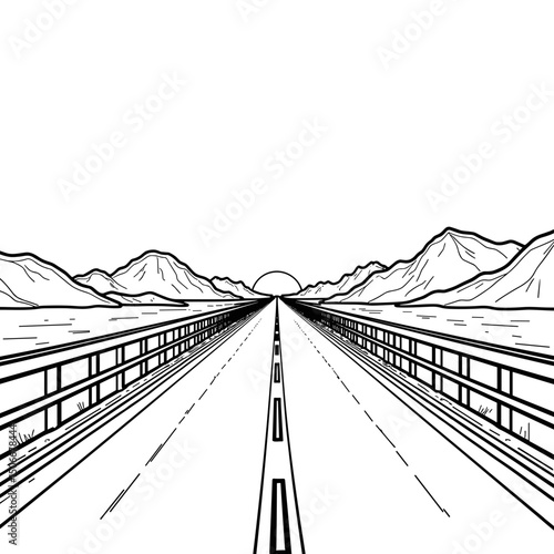 Open highway stretching into sunset, journey and adventure