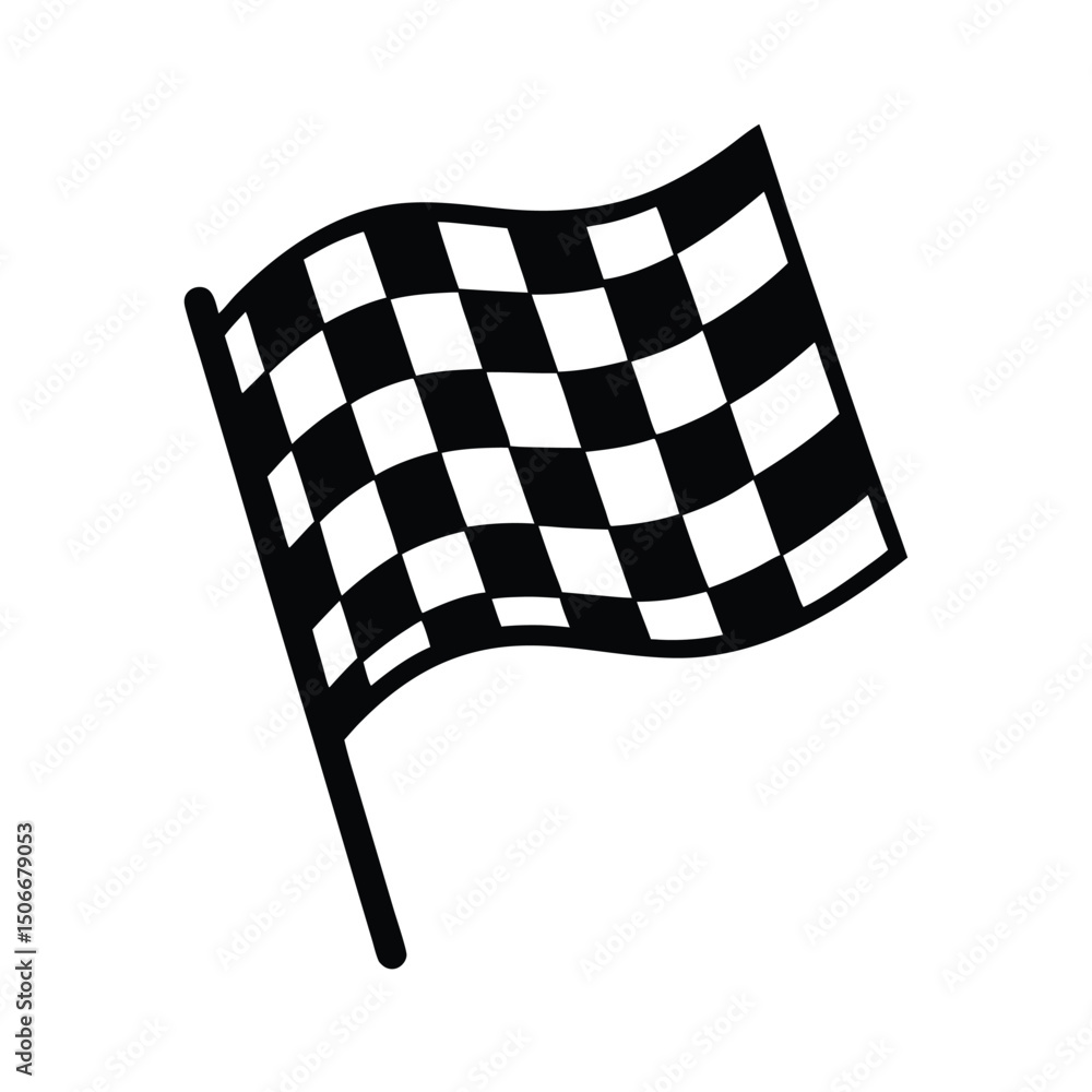 Fototapeta premium Racing flag silhouette vector 