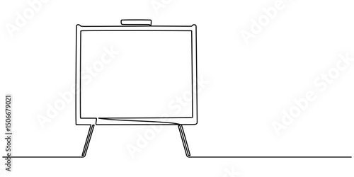 school board continuous one line drawing, Continuous one line drawing of standing blackboard. Chalkboard or blackboard for education, school, knowledge and literacy concept illustration. Editable.